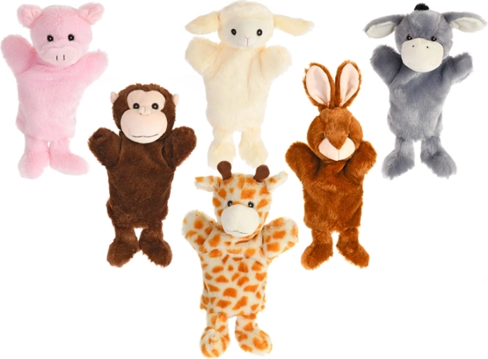 Burattino animale in peluche 25 cm, vari modelli