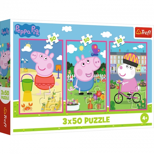 Sestavljanka 3x50 Peppa Pig - Moč prijateljstva