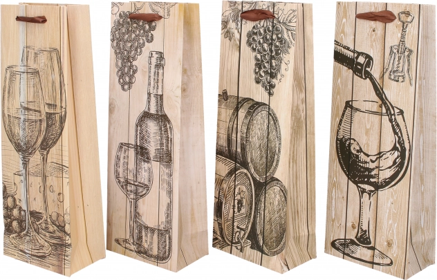 sacchetto regalo per bottiglia M, per tutto l’anno, 12,8 × 36 × 8,4 cm