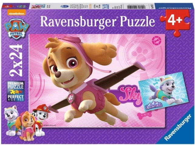 Ravensburger puzzle Paw Patrol Skye in Everest 2×24 koščkov