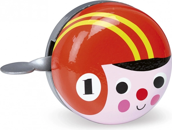 Campanello retrò per bicicletta rosso con ciclista