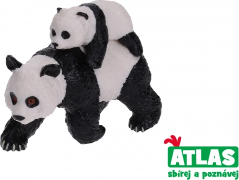 figurina panda con cucciolo 8 cm