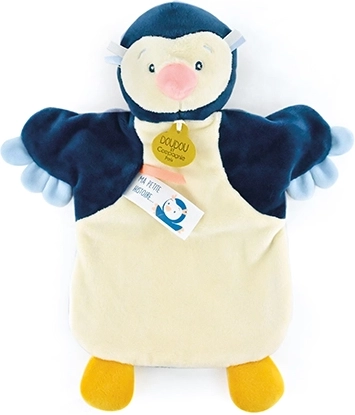 Pluchen handpop pinguïn 25 cm