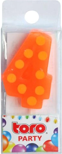 Candela per torta numero 4 TORO