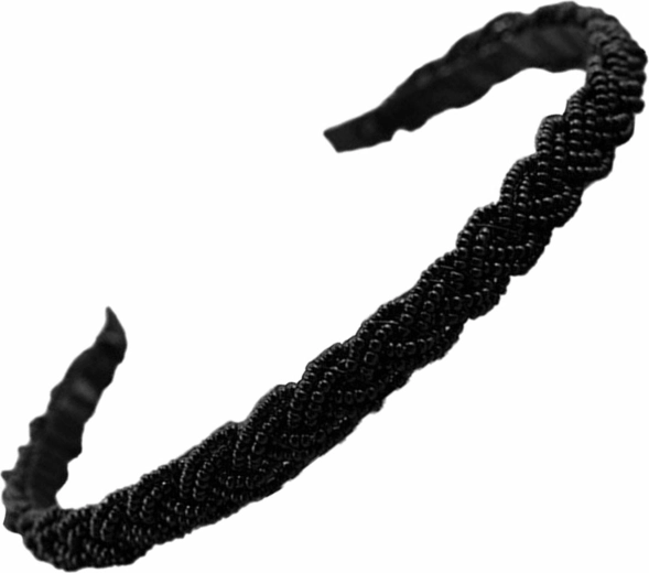 Bq47c hair headband pearls black