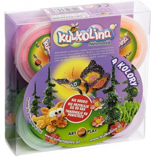 Pasta modellabile a palline neon – 4 colori