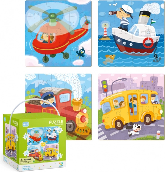 DODO Puzzle Vehicles 4-in-1 (12–24 pieces)