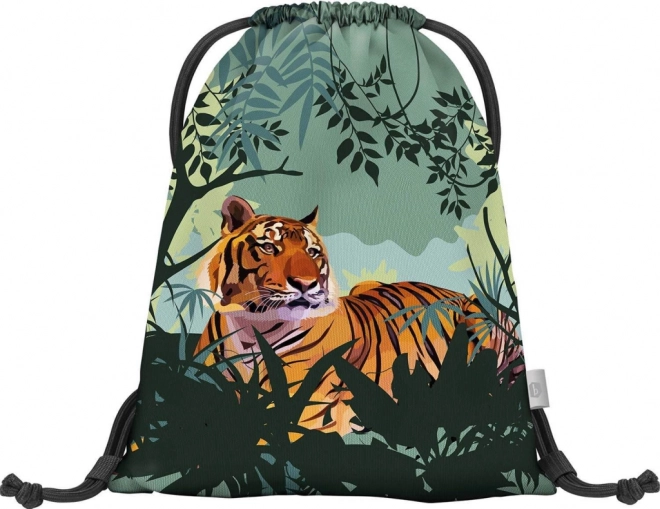Baagl drawstring bag with tiger motif