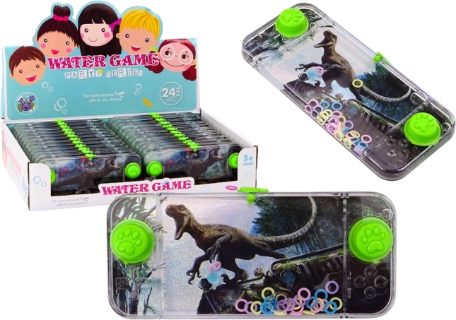 Water skill game Dinosaur Velociraptor – pocket console, green