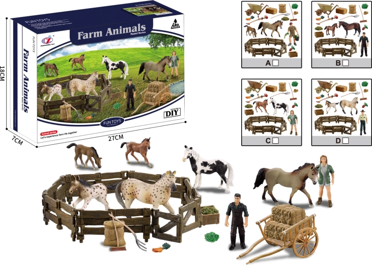 Farm Animals – Set with Horses and Paddock