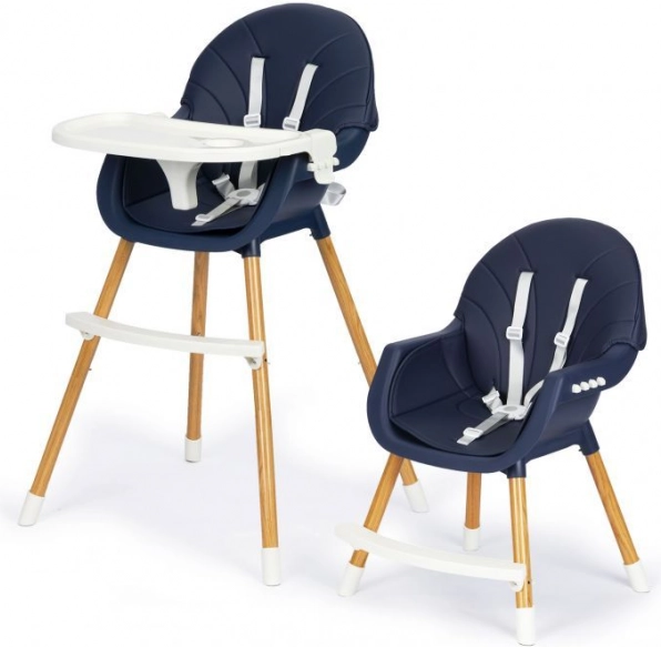 2-in-1 ECOTOYS High Chair, dark blue