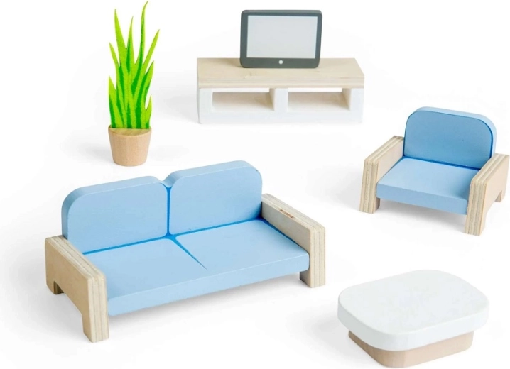 Bigjigs Toys trémøbler til dukkehus – stue