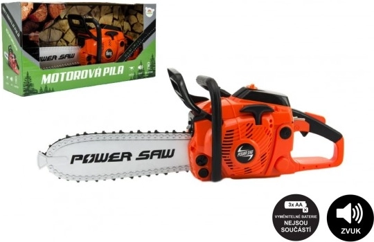 Children's battery-powered toy chainsaw with sound and light – orange
