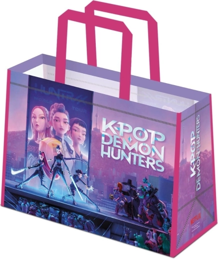Eco Bag K-pop Demon Hunters with Pink Handles
