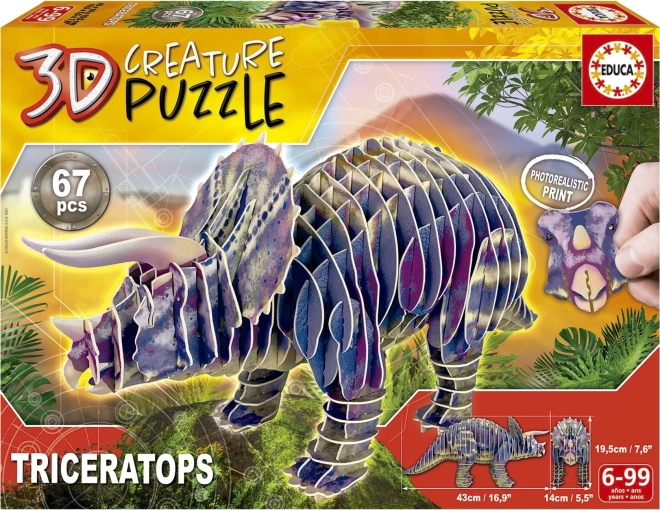 3D-puzzel triceratops 67 stukjes