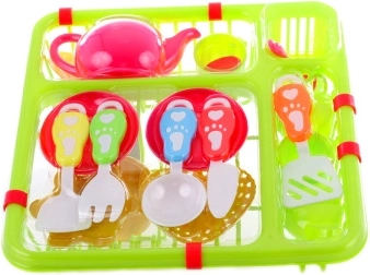 plastic tea set with drainer for kids