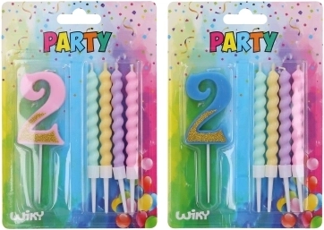 Party candle number 2 and 4 candles