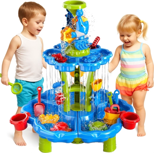 Woopie water- en zandtafel 2-in-1 XXL aquapark met dolfijn