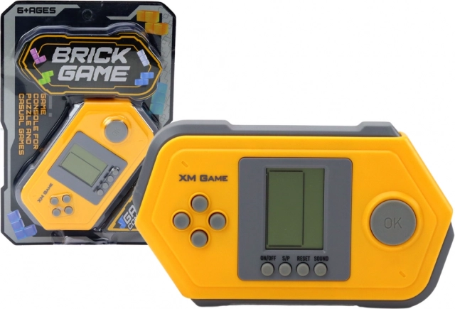 electronic pocket console Tetris Brick Game – gray–yellow