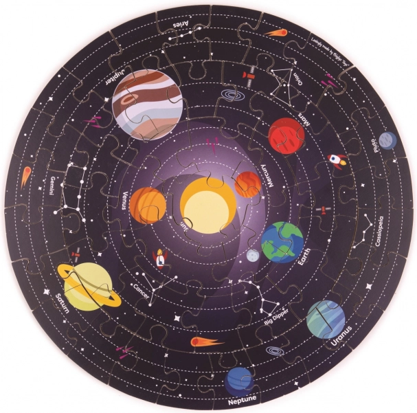 Round Floor Puzzle Solar System 50 Pieces