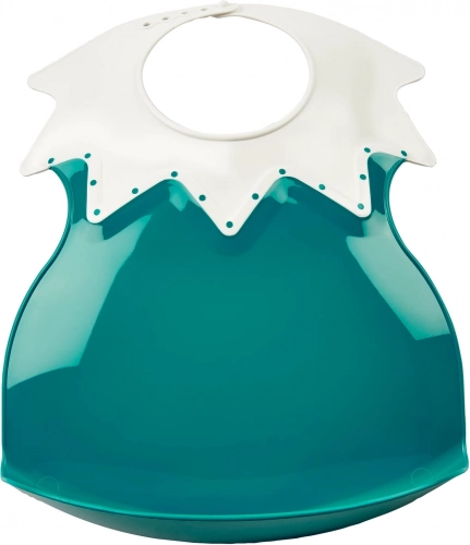 Bavaglino in plastica con colletto Deep Peacock