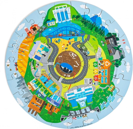 Ronde houten puzzel Recyclage – BIGJIGS TOYS
