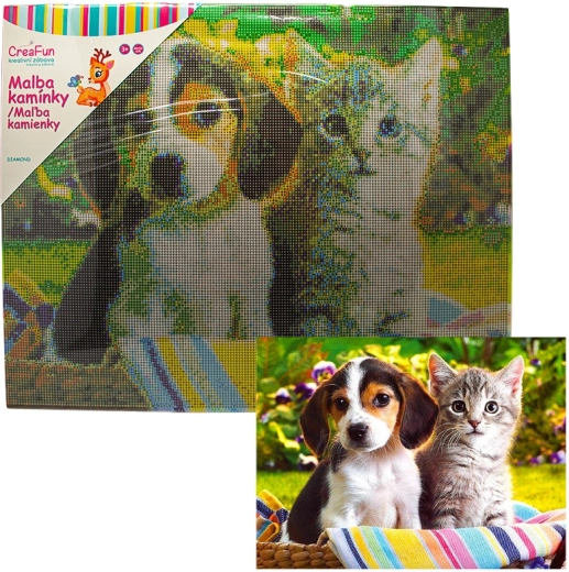 Diamond Painting – Dog and Cat 40 × 50 cm