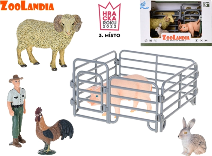 Zoolandia – ram and pig with accessories, farm figure set