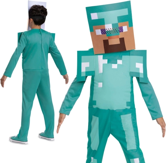 Kids’ Costume Steve in Diamond Armor Minecraft 127–136 cm (7–8 years)