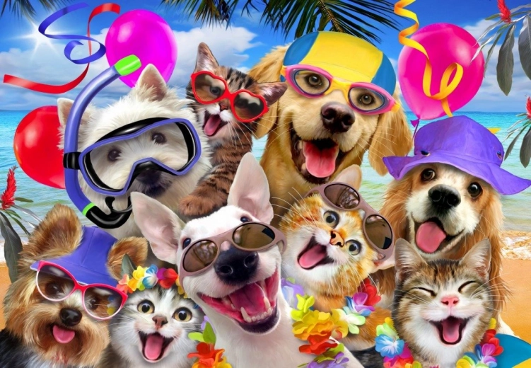 Alipson Puzzel Selfie Strandfeest 1000 stukjes