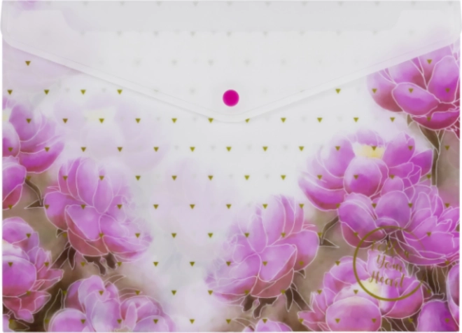 A4 Button-Closure Document Wallet with Print – mixed designs, pack of 12