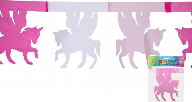 pink and white paper garland 3 m – unicorn