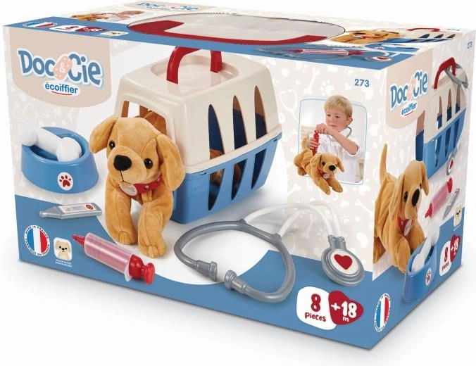 Koffertje voor kleine dierenarts met hondje