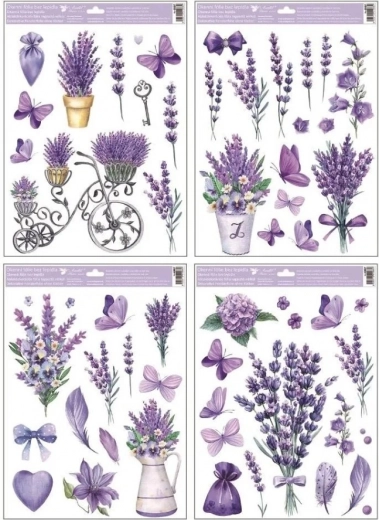 Pellicole per finestre lavanda con glitter 30 x 42 cm