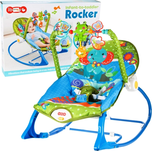 Schommelzitje Olifantje met vibraties en muzikale kikker