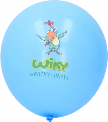 Blue balloon with WIKY print 30 cm – pack of 100 pcs