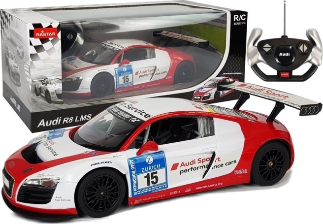 Rastar Audi R8 LMS remote controlled car 1:14 white-red