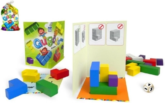 Qubolo gioco di società con dadi in legno in sacchetto di stoffa