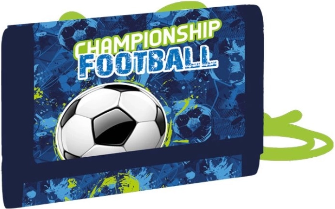 Portafoglio tessile per bambini con motivo calcistico da portare al collo