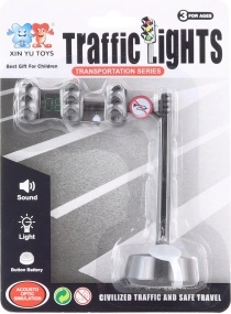 Battery-powered traffic light for kids