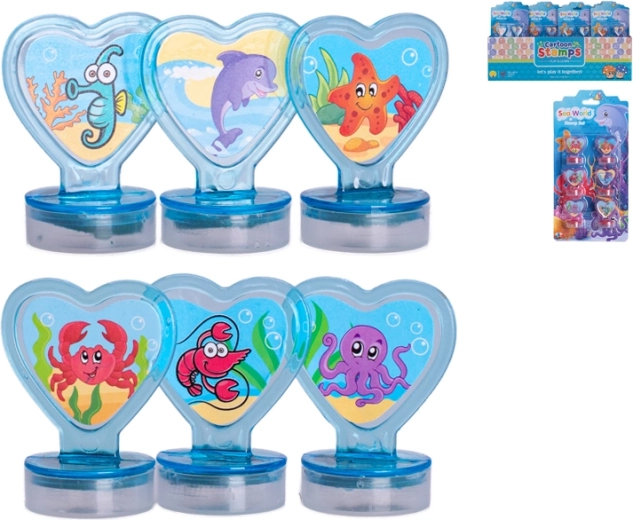 Set di timbri per bambini Mondo Marino – 6 pezzi