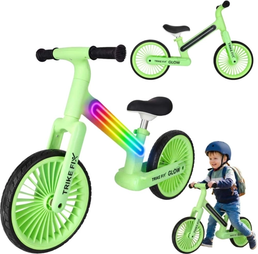 Bicicletta senza pedali Trike Fix Glow LED – verde neon