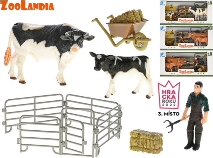 Zoolandia set cow with calf and farm accessories