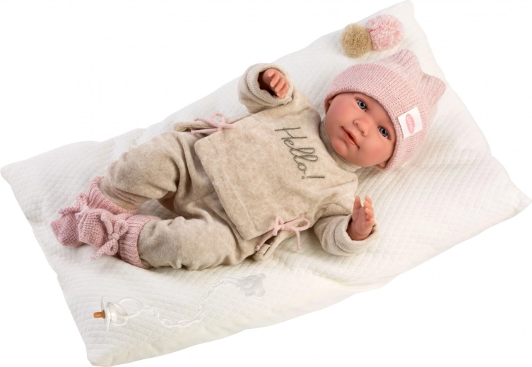 Llorens 74020 NEW BORN - realistic baby doll with sounds and soft cloth body - 42 cm