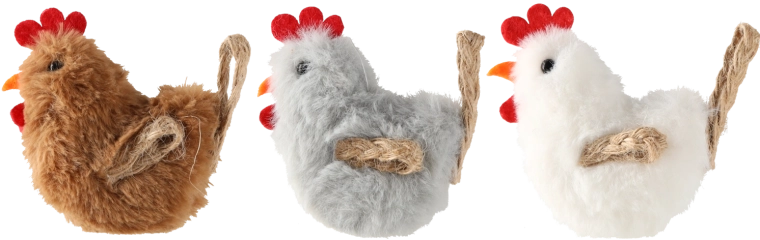 Décoration de Pâques suspendue poulette 6 × 6 cm, assortiment de couleurs, 12 pcs