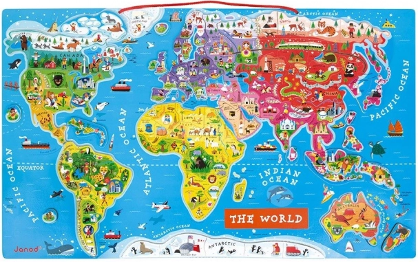 Magnetic World Map for Children