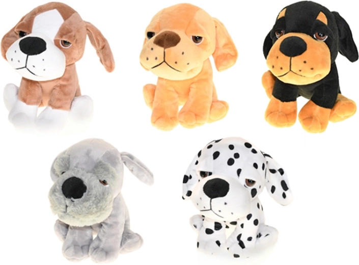 Plysset hund 15 cm – nuttet krammedyr til børneværelset