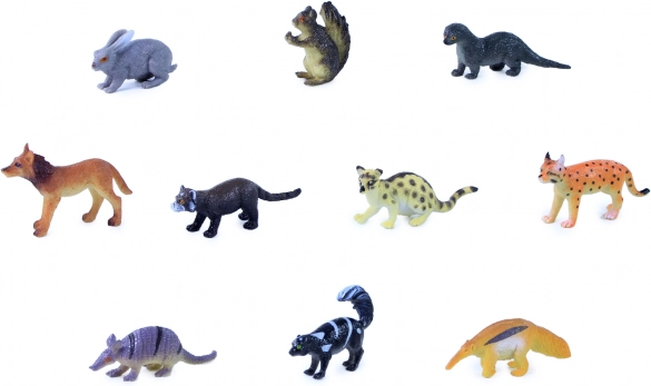 animali del bosco mini zoo – set di 10 figurine in sacchetto