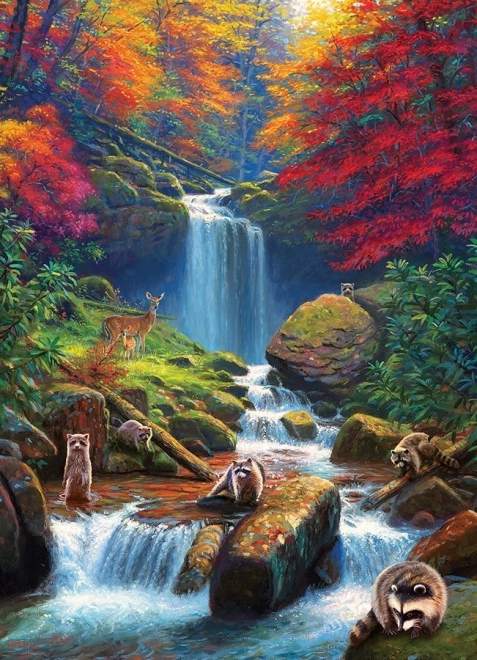 Puzzle Mysterious Waterfalls in Autumn 1000 Pieces
