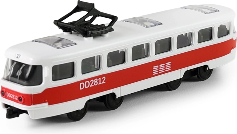 Tram MHD rood 16 cm met vliegwiel